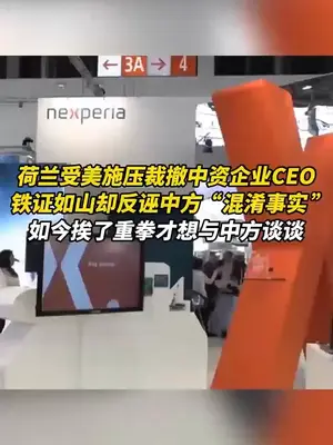 谈判免谈!安世非法CEO求见,中方:先恢复控制权、赔礼道歉再开口#荷兰 #安世半导体 #国际热点