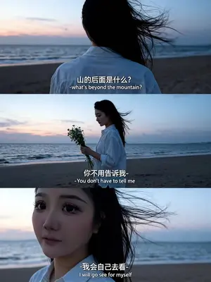 山的后面是什么,你不用告诉我,我会自己去看#海边🌊 #豆包P图已经是nextlevel了